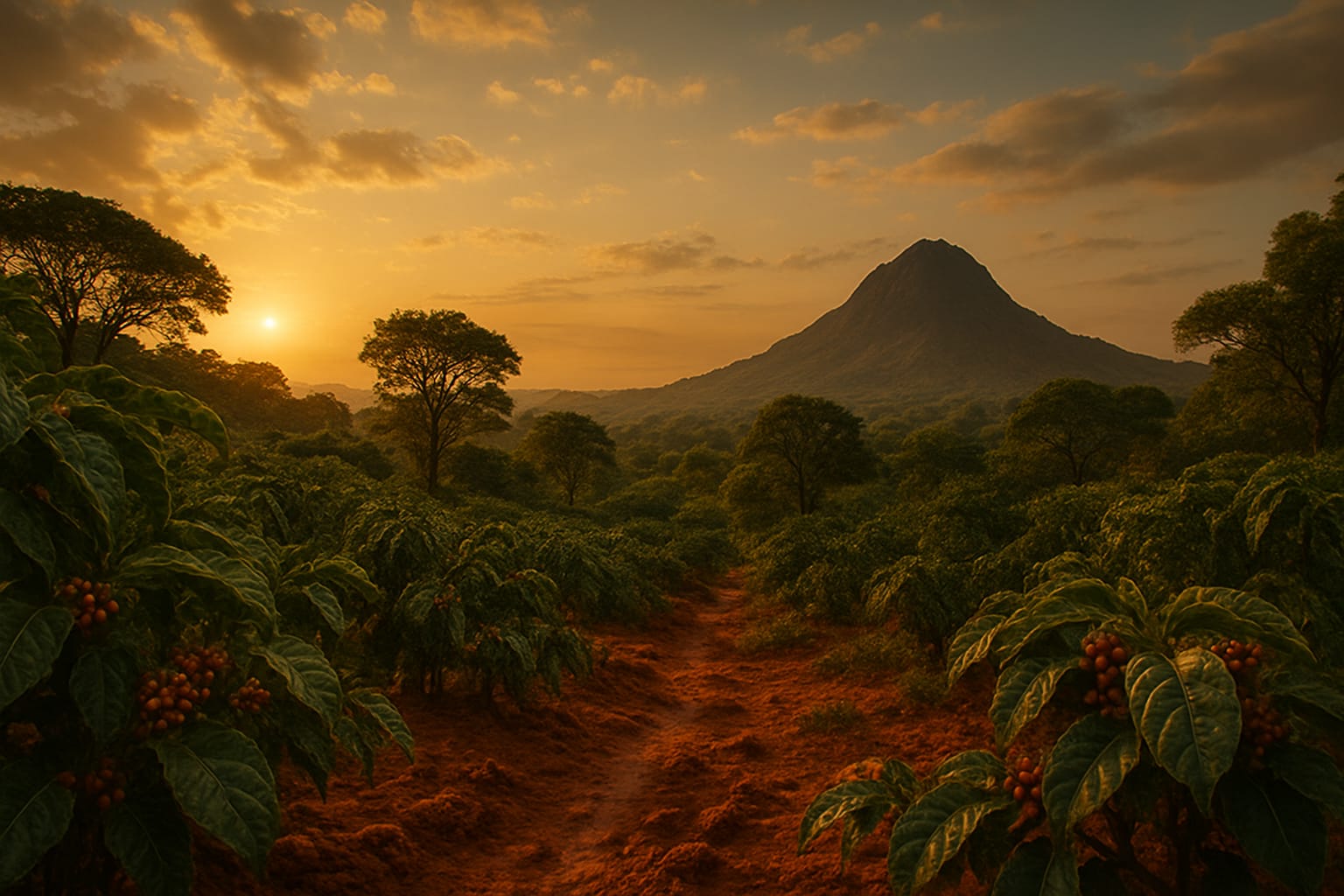 Forêt tropicale caféière